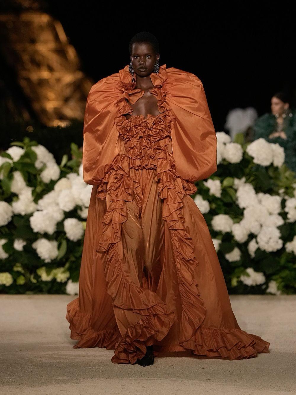 Mary Ukech walking for Saint Laurent SS26