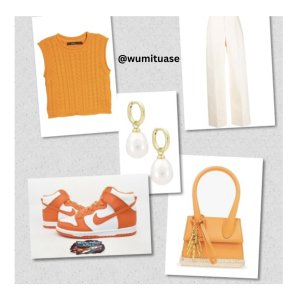 Orange outfits- comfy street style