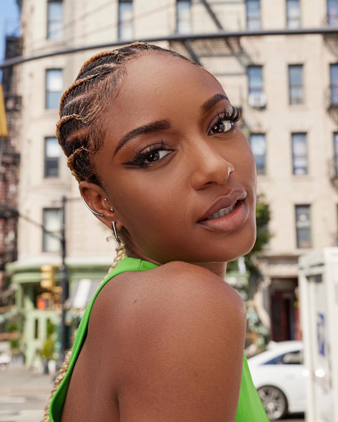 Cornrows are the go-to hairstyle